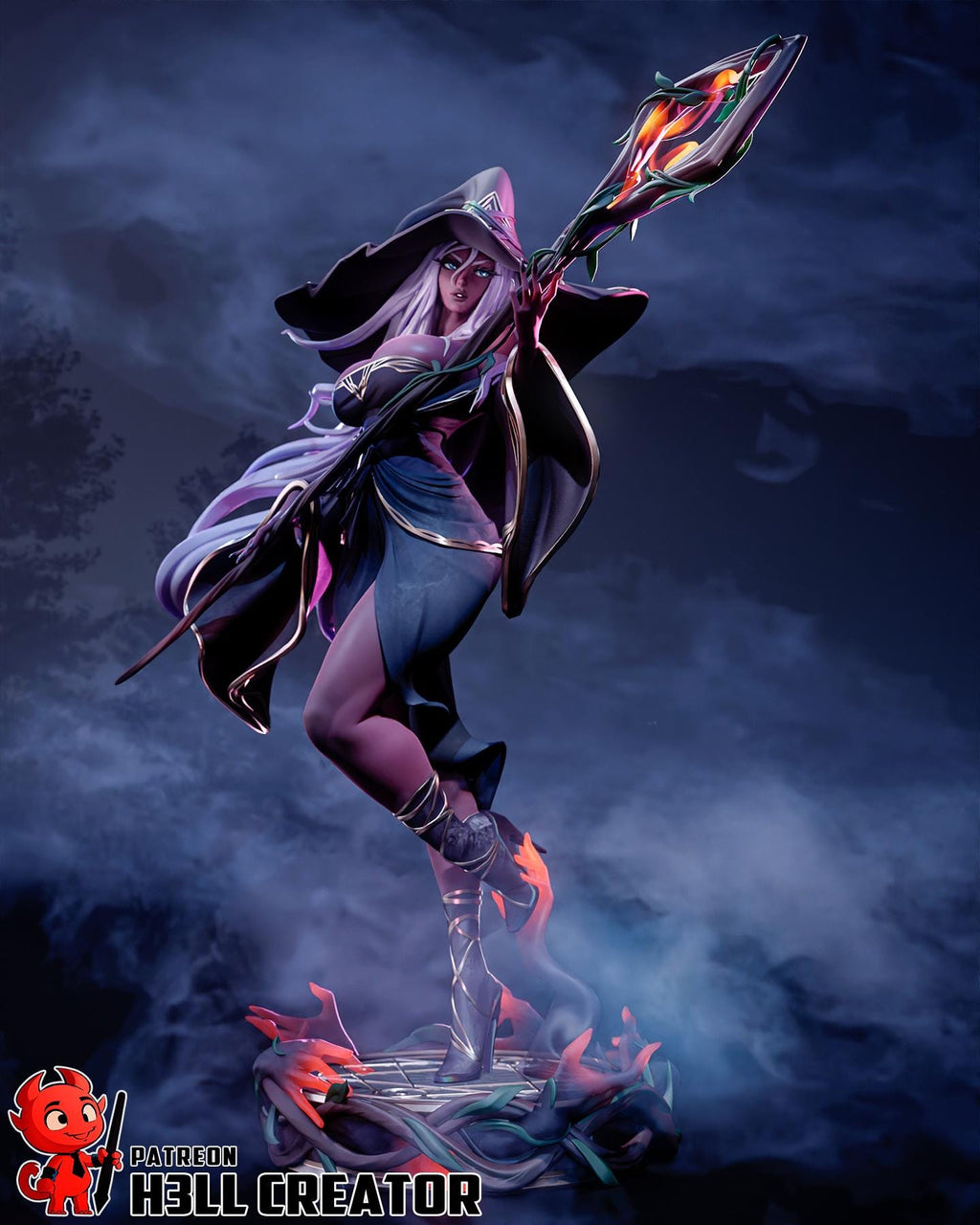 Recluse Resin Statue, Hand Painted Collectible Figure, Display Piece