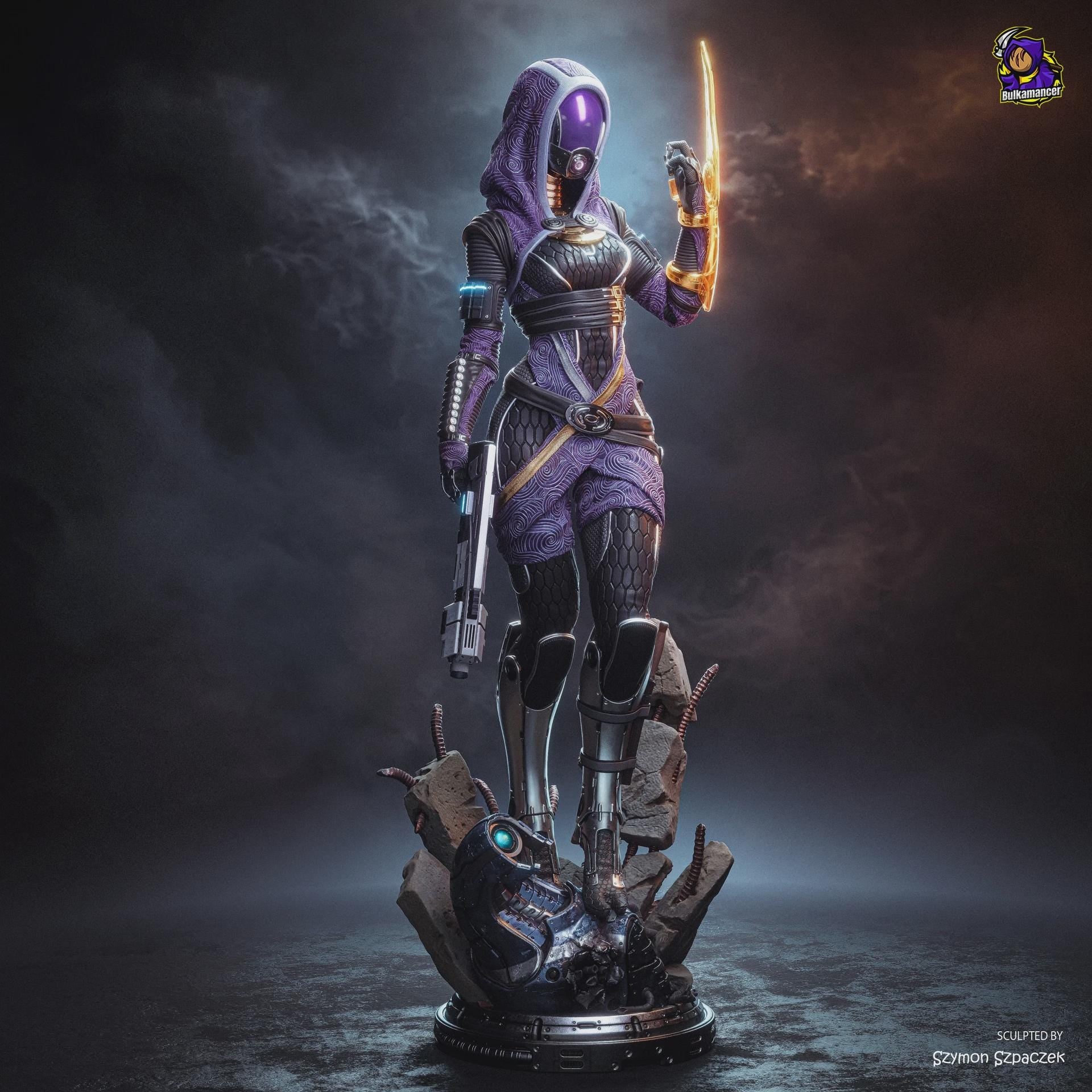 Tali'Zorah Resin Figure, Tali Zorah Resin Figure, Hand Painted Statue
