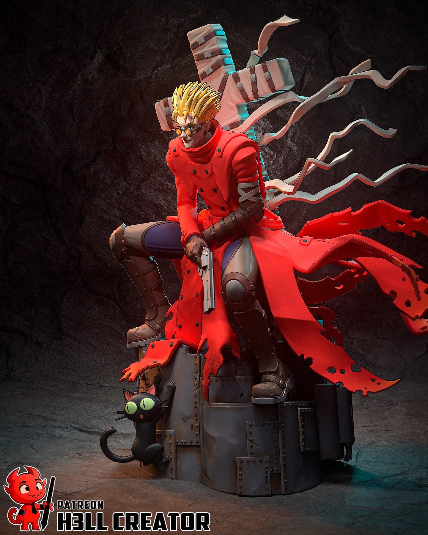 Vash The Stampede Figure, Resin Statue, Hand Painted Collectible, 22.9 cm (9.0 in)