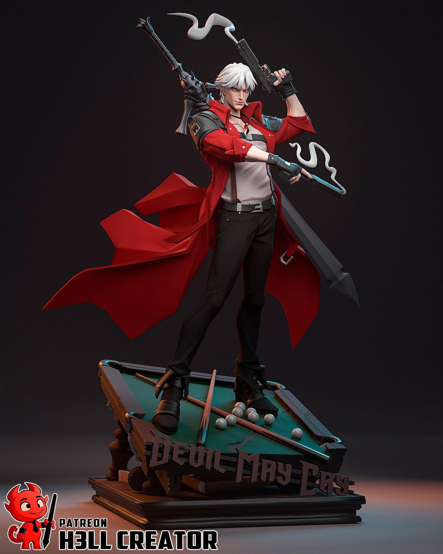 Dante resin statue, Hand Painted Game Collectible Figure, 233 mm