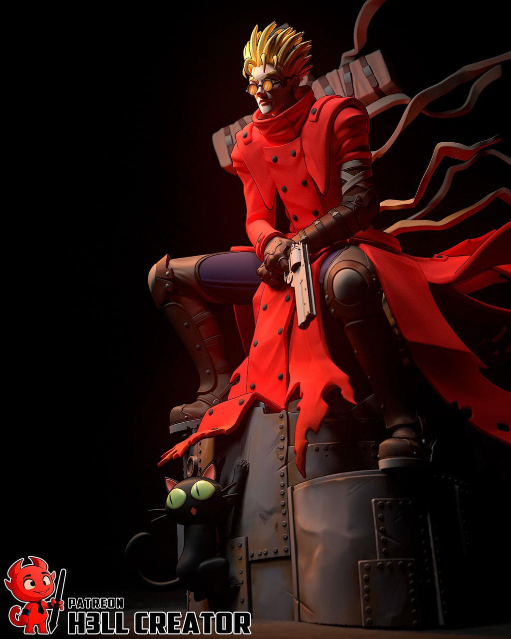 Vash The Stampede Figure, Resin Statue, Hand Painted Collectible, 22.9 cm (9.0 in)