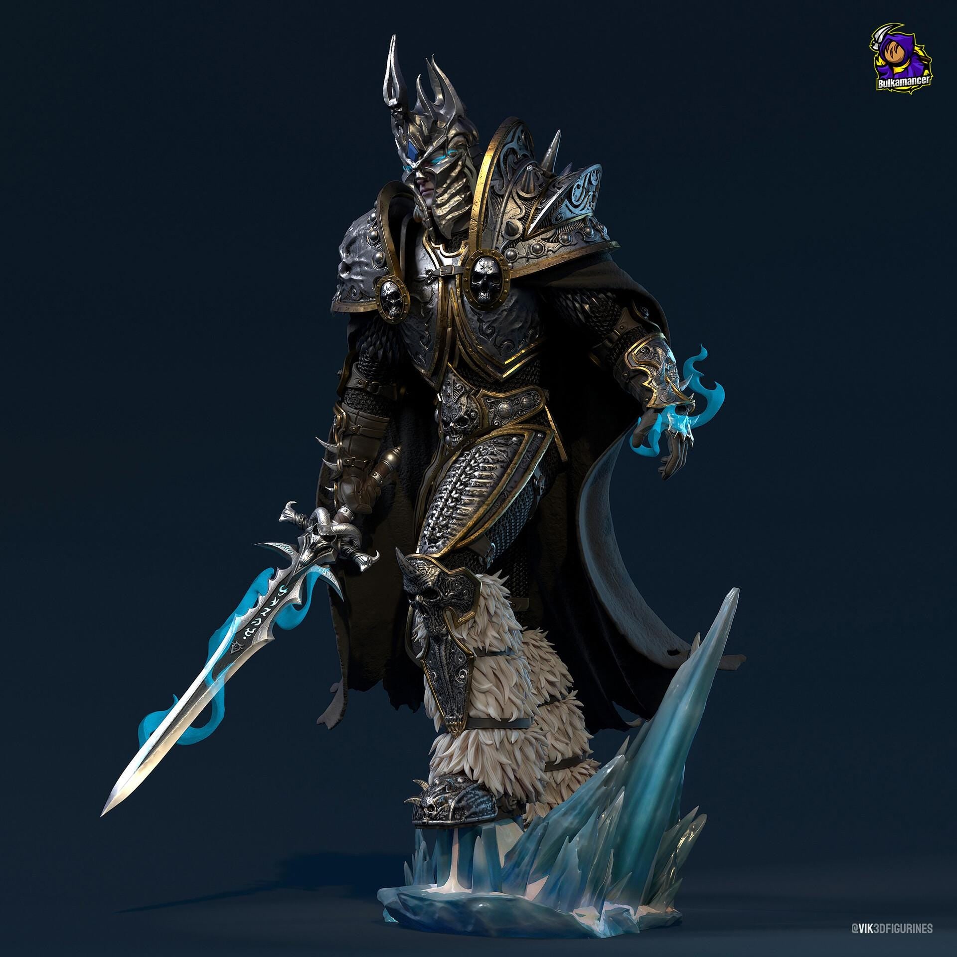 Arthas Menethil resin figure, Lich King Statue, Hand Painted, 28.4 cm (11.2 in)
