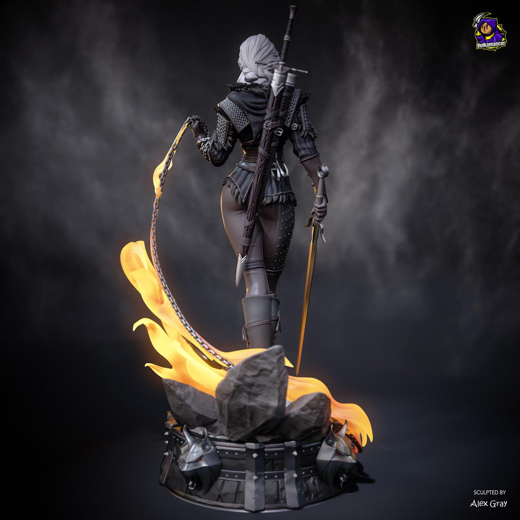 Ciri Witcher Figure, Resin Statue, Hand Painted Collectible, 28.1 cm (11.06 in)