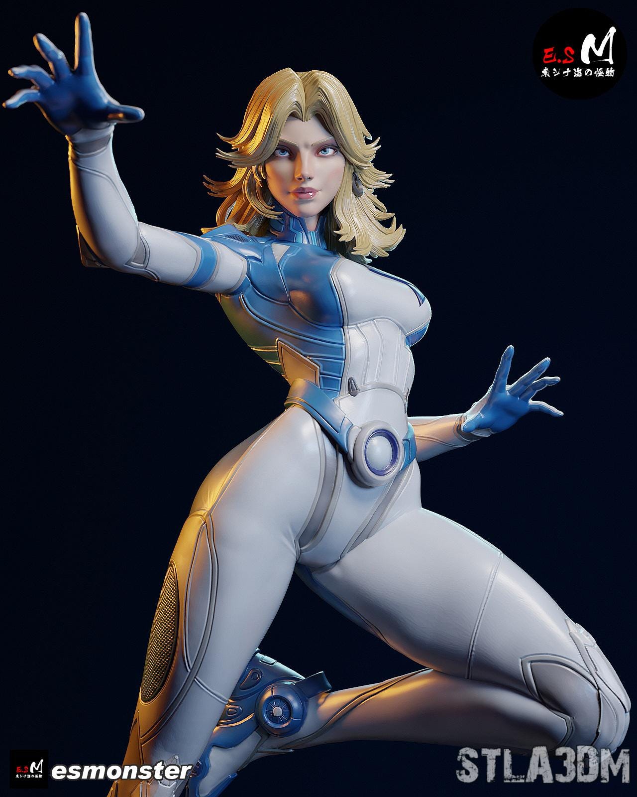 Invisible Woman Statue, Hand Painted Figure, 30 cm (11.8 in)