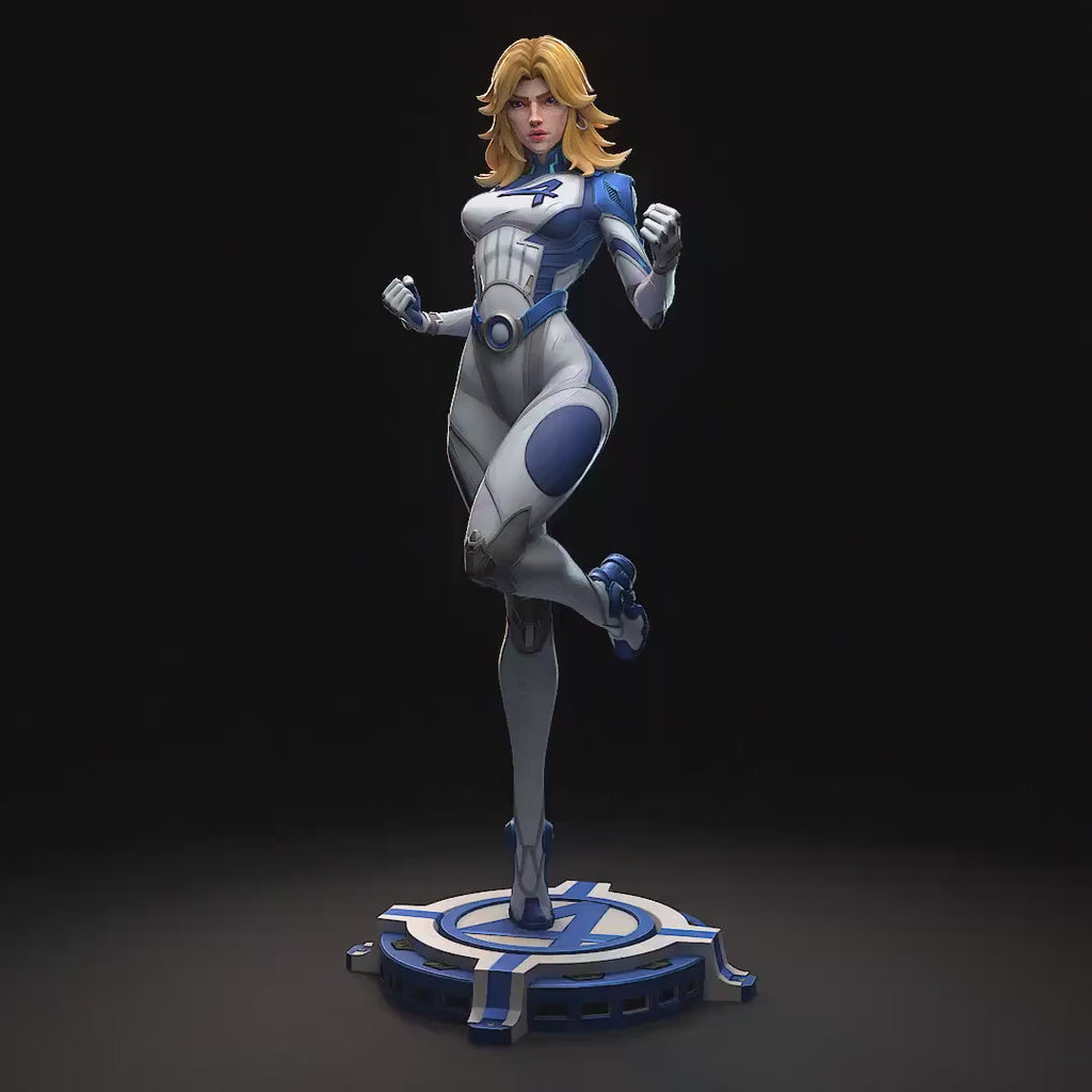 Invisible Woman Statue, Resin Collectible, Hand Painted Figure, 15.7 cm (6.2 in)