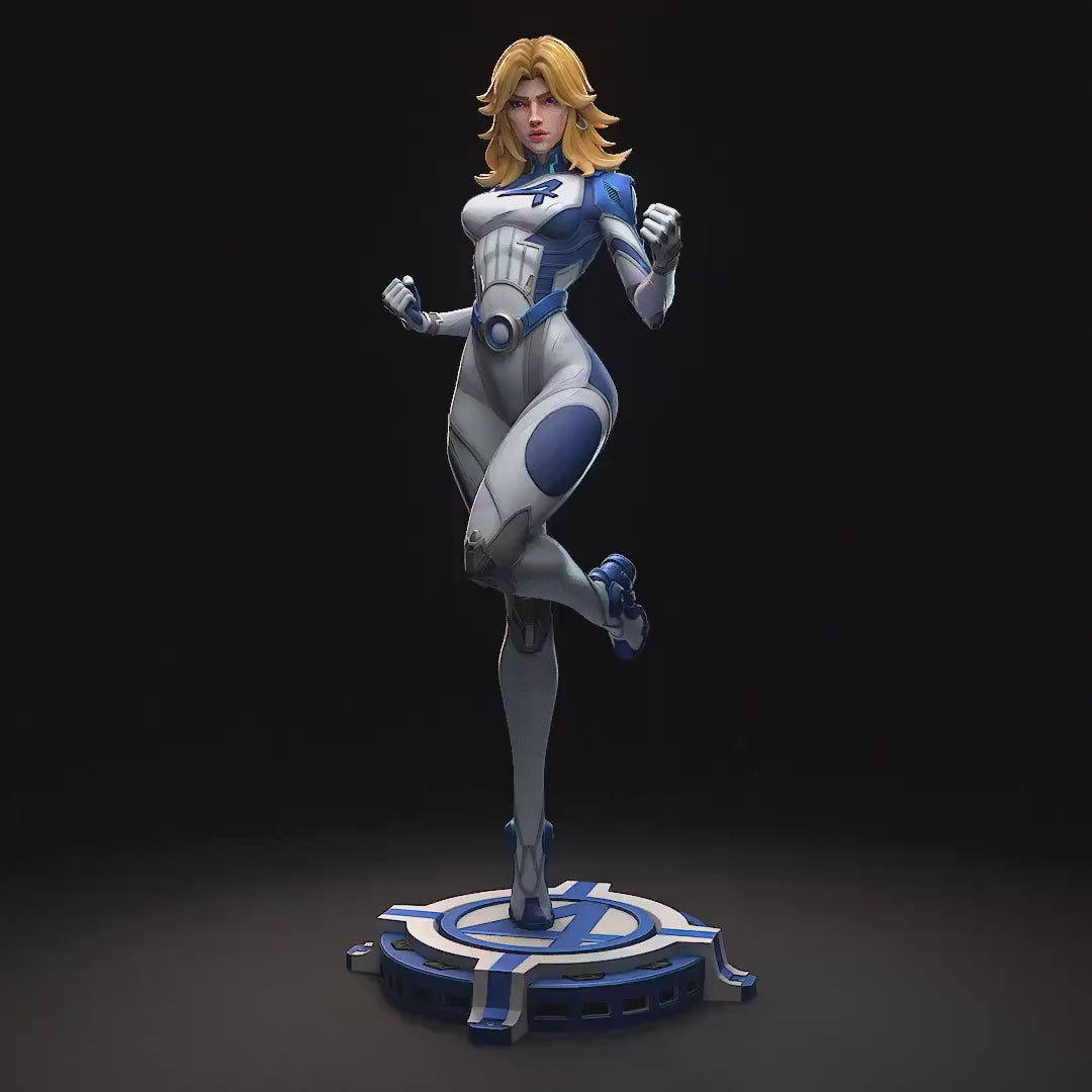 Invisible Woman Statue, Resin Collectible, Hand Painted Figure, 15.7 cm (6.2 in)