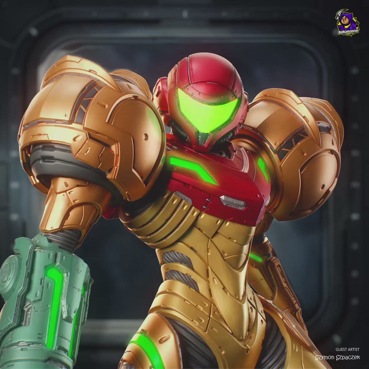Samus Aran resin figure, Hand Painted Collectible Statue, 25 cm (9.84 in)