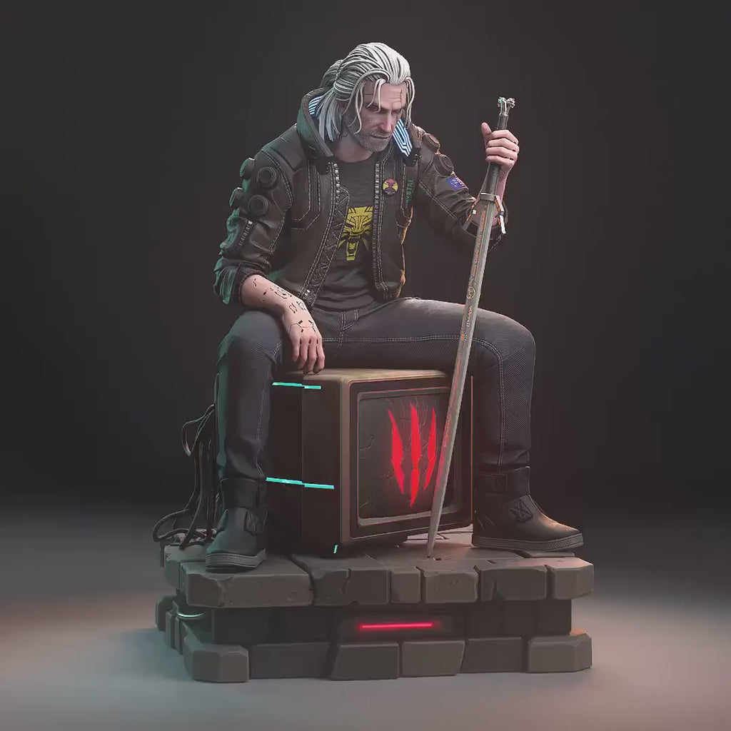 Geralt Rivia Statue, Hand Painted Collectible Figure, 132 mm (5.2 in)