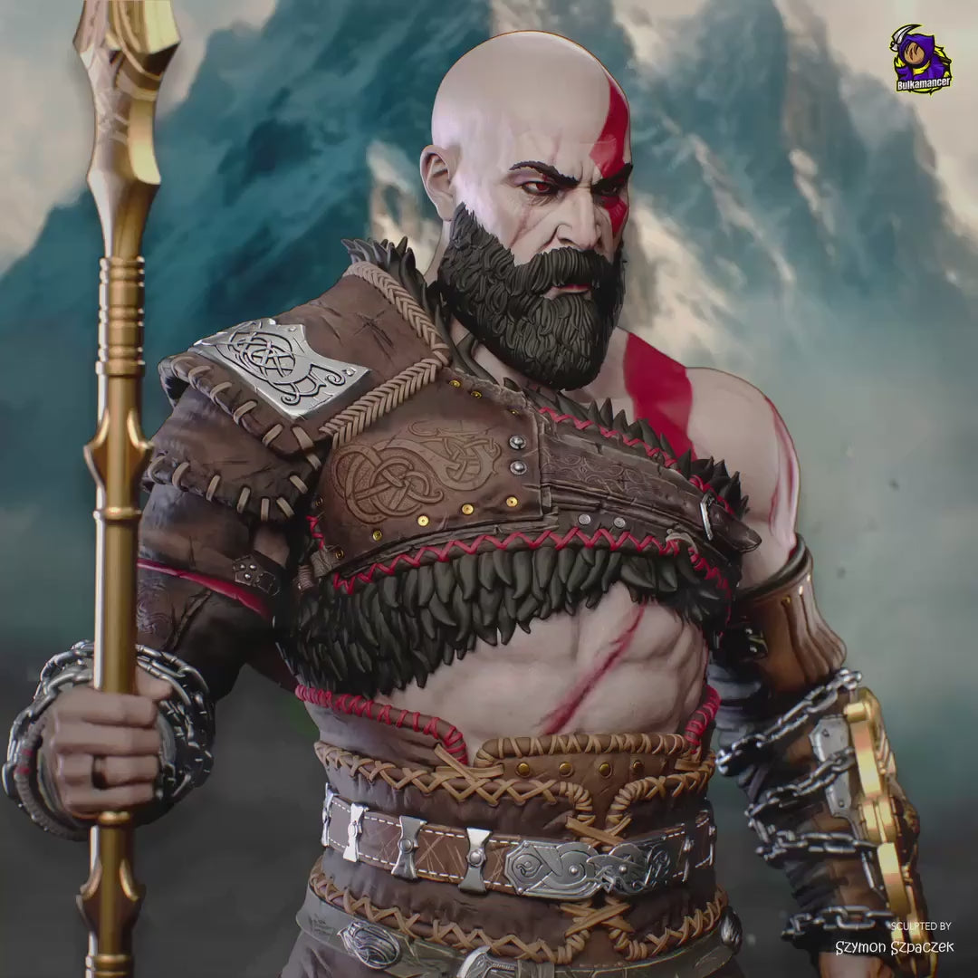 Kratos Resin Figure, Hand Painted Collectible Statue, 31.3 cm (8.4 in)